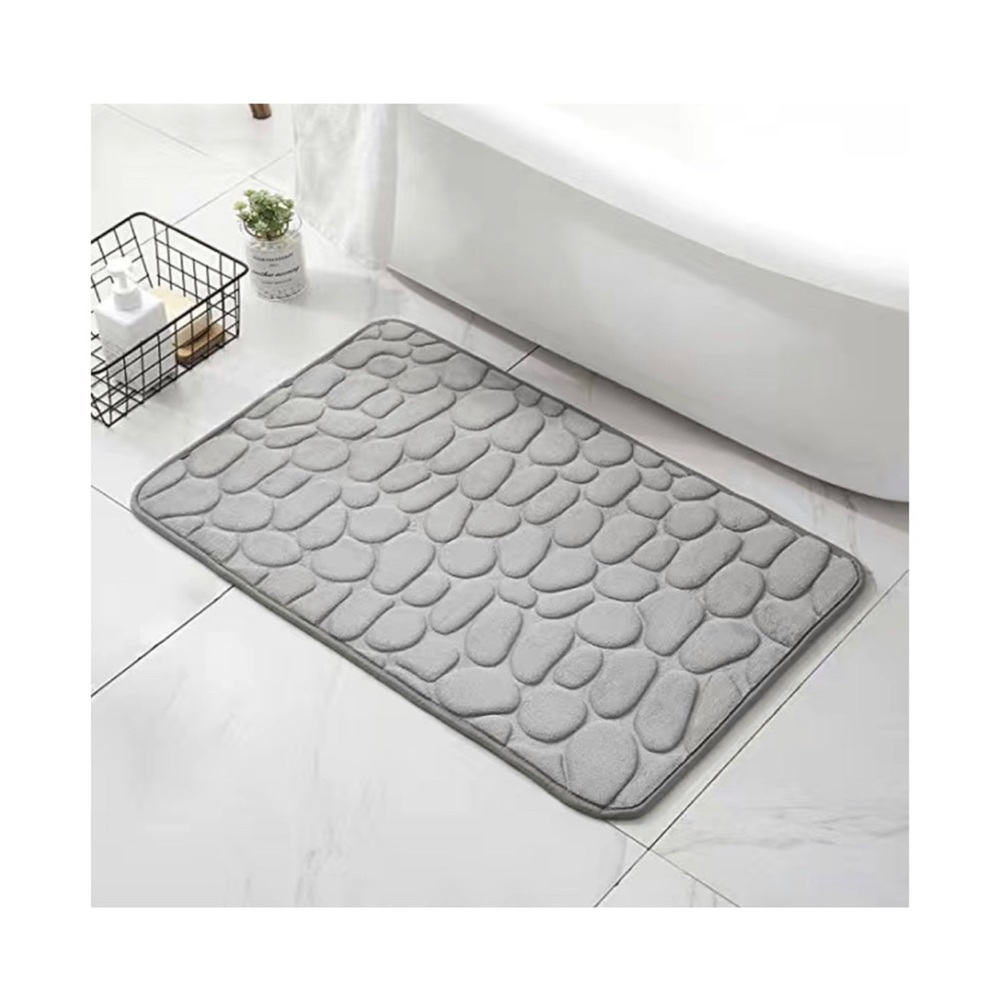 2pcs Non-Slip Flannel Pebble Bathtub Mat